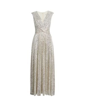 Eliza J Sequin Twist Front Gown - Gray