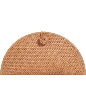 Adriana Castro La Barca Mini Handwoven Leather Clutch - Brown