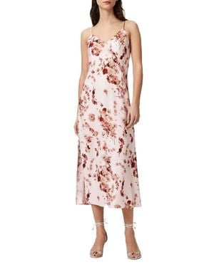 AllSaints Melody Floral Silk Blend Midi Slipdress - Pink