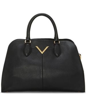 Vince Camuto Tasha Croc Embossed Leather Satchel - Black