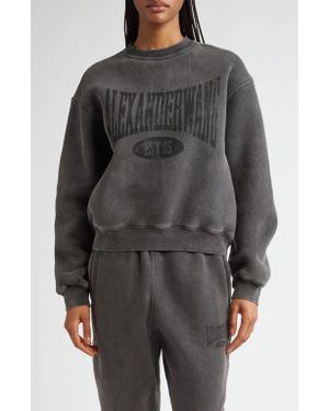 Alexander Wang Logo Graphic Crewneck Sweatshirt - Black