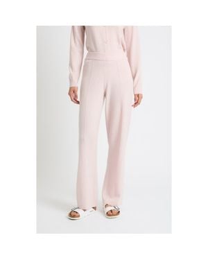 Chinti & Parker Wool Cashmere Wide Leg Track Pants - Pink