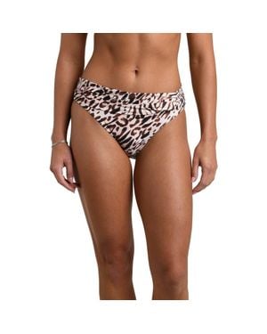 La Blanca Fierce Territory Leopard Print Hipster Bikini Bottoms - Gray