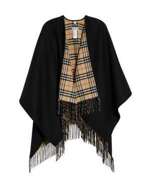 Burberry Reversible Wool Cape - Black