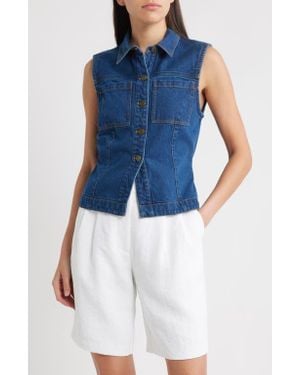 Cleobella Franka Denim Vest - Blue