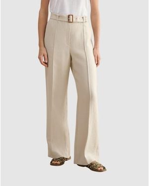 Hobbs Zainah High Waisted Wide Leg Pants - Natural