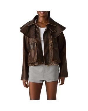 Steve Madden Vavara Faux Leather Jacket - Black