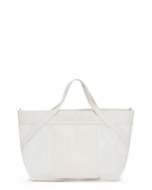 Desigual Fishnet Mesh Shopper Bag - Natural