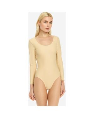 Leveret Long Sleeve Leotard - Natural