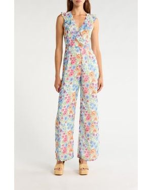 Sugarlips Ezia Ruffle Sleeveless Jumpsuit - Blue