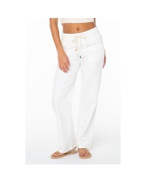 Roxy Sunset Dream Twill Wide Leg Pants - White