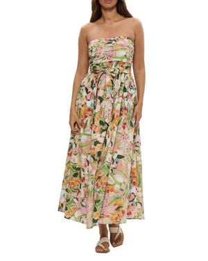 Brave+True Avalon Floral Print Strapless Dress - Natural