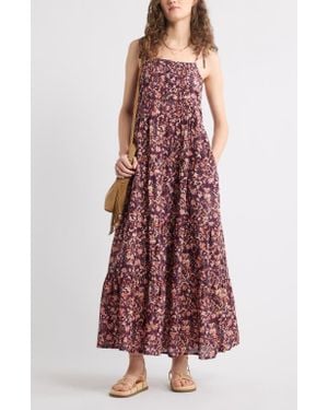 Treasure & Bond Tie Shoulder Tiered Maxi Dress