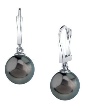 The Pearl Source Tahitian South Sea Pearl Classic Elegance Earrings - Gray