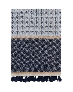 Gerard Darel Hand Printed Silk Blend Scarf - Blue