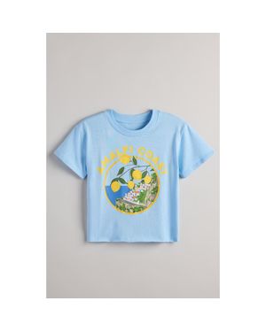 Treasure & Bond Kids' Crop Cotton Graphic T-Shirt - Blue