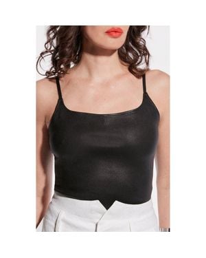 AS by DF Memphis Stretch Leather Tank - Black