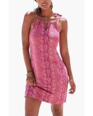 Lascana Strap Detail Keyhole Dress - Red