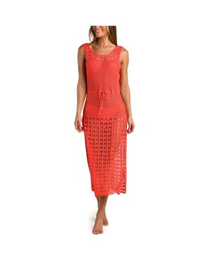Sunshine 79 Haute Crochet Cover-Up Maxi Dress - Red