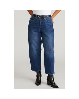 UNIVERSAL STANDARD Dakota High Waist Crop Barrel Jeans - Blue