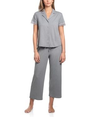 In Bloom Sevilla Short Sleeve Pajama Set - Blue