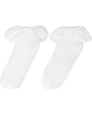 Maje Lace Frill Socks - White