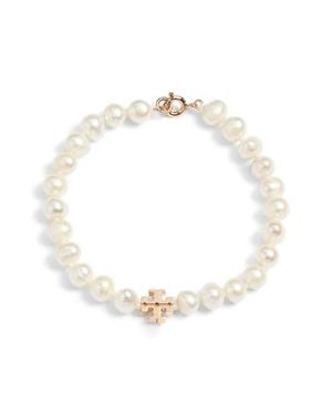 Tory Burch Kira Cultured Pearl Bracelet - White