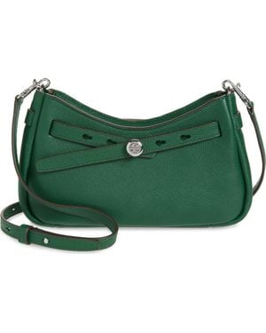 Tory Burch Romy Zip Top Leather Crossbody Bag - Green