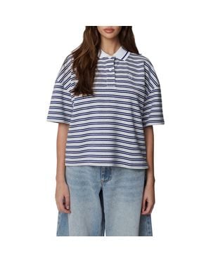 Good For Nothing Short Sleeve Striped Polo - Blue