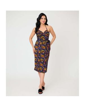 Unique Vintage Leilani Sleeveless Sarong Dress - Red