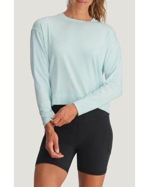 Free Fly Shade Crossover Long Sleeve Top - Blue