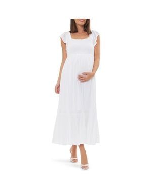 Ripe Maternity Hail Spot Dress - White