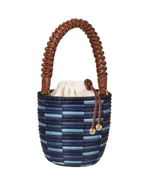 Cesta Collective Woven Handle Lunchpail Basket Bag - Blue