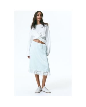 H&M Lace-Trimmed Skirt - Blue