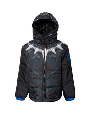 Marvel Avengers Panther Hooded Zip-Up Puffer Jacket - Black