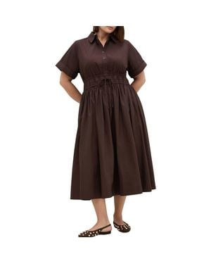 City Chic Lana Shirtdress - Brown