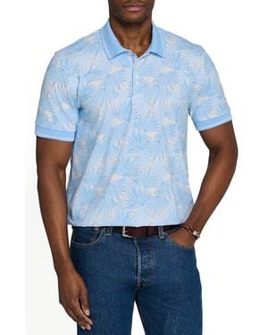 Con.struct Slim Fit Leaf Polo Short Sleeve Shirt - Blue