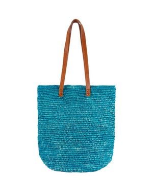 Jelavu Hamptons Raffia Tote - Blue