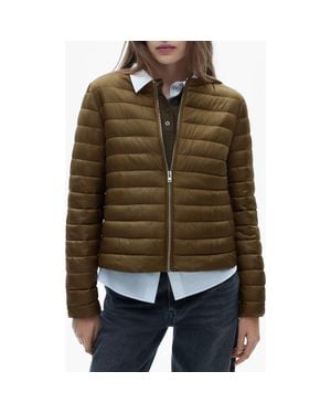Mango Pocket Quilted Jacket - Brown