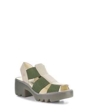 Fly London Teev Platform Sandal - Green