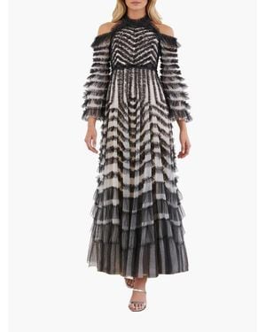 Needle & Thread La Vie En Rose Off-Shoulder Gown - Black