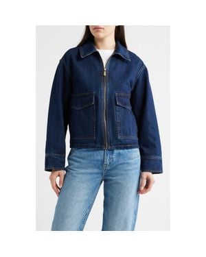 Michael Kors Crop Denim Jacket - Blue