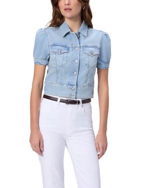 PAIGE Kendra Short Sleeve Crop Denim Jacket - Blue