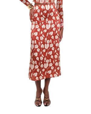 The Lulo Project Danna Printed Midi Skirt - Red