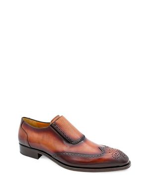 Mezlan Burnished Wingtip Loafer - Brown