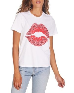 Lauren Moshi Croft Bandana Lip Top - White