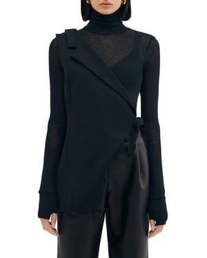 MARCELLA Grattan Asymmetric Sleeveless Blazer - Blue