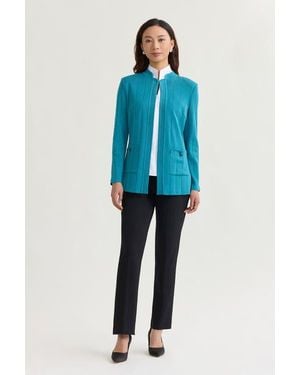 Ming Wang Heritage Multi Texture Knit Jacket - Blue