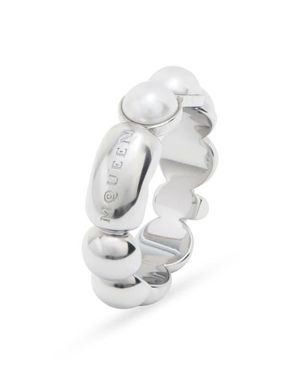 McQueen Skull & Faux Ring - White