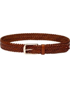 Sandro Braided Leather Belt - Brown